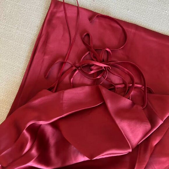 BEST Reformation Jeany Silk Maxi Dress Gown Small Sangre Red Holiday Party - Picture 6 of 12